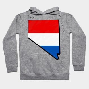 Red, White, and Blue Nevada Outline Hoodie